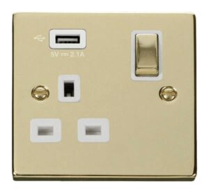 Click Scolmore - Click Deco 1G Skt Usb 2.1A Deco (VPBR571UWH)