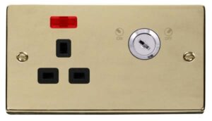 Click Scolmore - Click Deco 13A 1G Dp Lockable Skt W Neon Deco Br Bk (VPBR655BK)