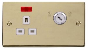 Click Scolmore - Click Deco 13A 1G Dp Lockable Skt W Neon Deco Br Wh (VPBR655WH)