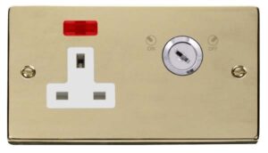Click Scolmore - Click Deco 13A 1 Gang Dp Key Lockable Socket With Neon (VPBR675WH)