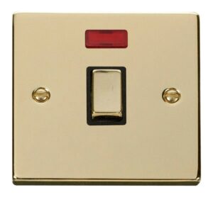 Click Scolmore - Click Deco 20A 1 Gang Dp Ingot Switch Neon Black (VPBR723BK)