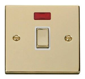 Click Scolmore - Click Deco 20A 1 Gang Dp Ingot Switch Neon White (VPBR723WH)