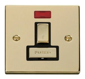 Click Scolmore - Click Deco 13A Fused Ingot Switched Connection Unit With Neon Black (VPBR752BK)
