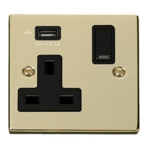 Click Scolmore - Click Deco 1G Skt Usb 2.1A Deco (VPBR771UBK)
