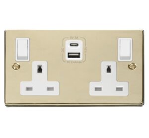 Click Scolmore - Click Deco 2G 13A Switch Skt 4.2A A&C Usb Vpbr Wh (VPBR786WH)