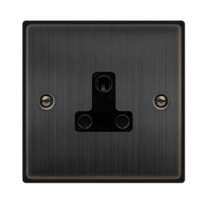 Click Scolmore - Click Deco 5A Round Pin Socket Outlet Matt Bronze Black Insert (VPBZ038BK)