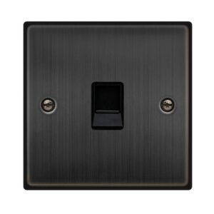 Click Scolmore - Click Deco Single Rj11 (Irish/Us) Outlet Matt Bronze Black Insert (VPBZ115BK)