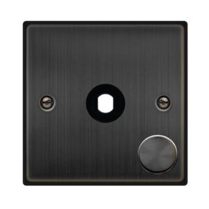 Click Scolmore - Click Deco 1 Gang Unfurnished Dimmer Plate & Knob 1 Aperture Matt Bronze (VPBZ140PL)