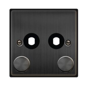 Click Scolmore - Click Deco 1 Gang Unfurnished Dimmer Plate & Knobs 2 Aperture Matt Bronze (VPBZ152PL)