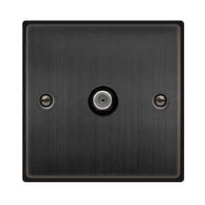 Click Scolmore - Click Deco Non-Isolated Single Satellite Outlet Matt Bronze Black Insert (VPBZ156BK)
