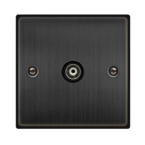 Click Scolmore - Click Deco Single Isolated Coaxial Outlet Matt Bronze Black Insert (VPBZ158BK)