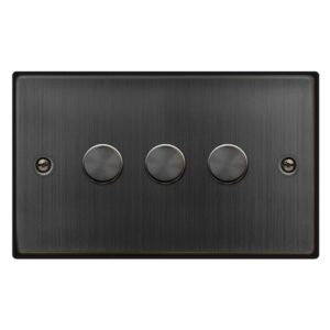 Click Scolmore - Click Deco 3 Gang 2 Way 100W Dimmer Switch Matt Bronze (VPBZ163)