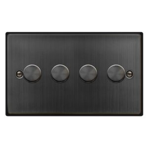 Click Scolmore - Click Deco 4 Gang 2 Way 100W Dimmer Switch Matt Bronze (VPBZ164)