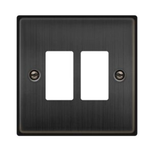 Click Scolmore - Click Deco 2 Gang GridPro Front Plate Matt Bronze (VPBZ20402)