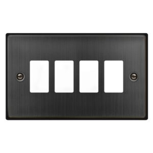 Click Scolmore - Click Deco 4 Gang GridPro Front Plate Matt Bronze (VPBZ20404)
