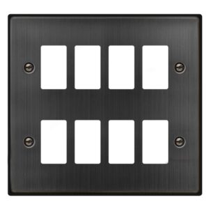 Click Scolmore - Click Deco 8 Gang GridPro Front Plate Matt Bronze (VPBZ20508)