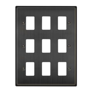 Click Scolmore - Click Deco 9 Gang GridPro Front Plate Matt Bronze (VPBZ20509)