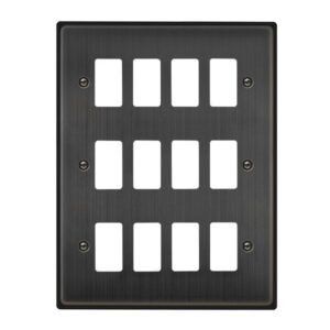 Click Scolmore - Click Deco 12 Gang GridPro Front Plate Matt Bronze (VPBZ20512)
