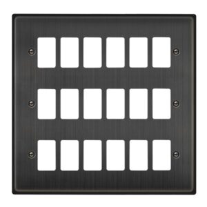 Click Scolmore - Click Deco 18 Gang GridPro Front Plate Matt Bronze (VPBZ20518)