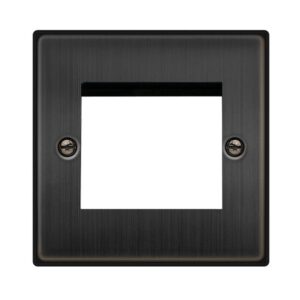 Click Scolmore - Click Deco 1 Gang New Media 2 Aperture Plate Matt Bronze (VPBZ311)