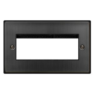 Click Scolmore - Click Deco 2 Gang New Media 4 Aperture Plate Matt Bronze (VPBZ312)