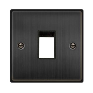 Click Scolmore - Click Deco 1 Gang Minigrid Unfurnished Plate 1 Aperture Matt Bronze Black Insert (VPBZ401BK)