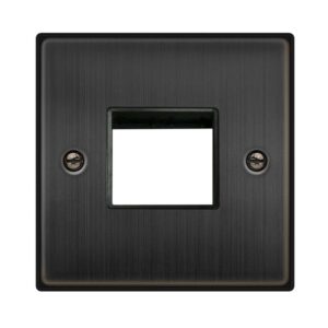 Click Scolmore - Click Deco 1 Gang Minigrid Unfurnished Plate 2 Aperture Matt Bronze Black Insert (VPBZ402BK)