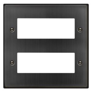 Click Scolmore - Click Deco 2 Tier Minigrid Unfurnished Plate 12 Apertures Matt Bronze (VPBZ512)