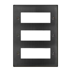 Click Scolmore - Click Deco 3 Tier Minigrid Unfurnished Plate 18 Apertures Matt Bronze (VPBZ518)