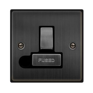 Click Scolmore - Click Deco 13A Ingot Dp Switched Fused Connection Unit With Optional Flex Outlet Matt Bronze Black Insert (VPBZ551BK)