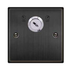 Click Scolmore - Click Deco 20A Double Pole 1 Gang Plate Key Lockable Switch Matt Bronze (VPBZ660)