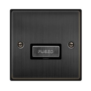 Click Scolmore - Click Deco 13A Ingot Fused Connection Unit Matt Bronze Black Insert (VPBZ750BK)