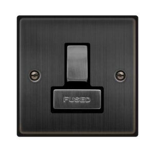 Click Scolmore - Click Deco 13A Ingot Dp Switched Fused Connection Unit Matt Bronze Black Insert (VPBZ751BK)