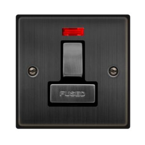 Click Scolmore - Click Deco 13A Ingot Dp Switched Fused Connection Unit With Neon Matt Bronze Black Insert (VPBZ752BK)