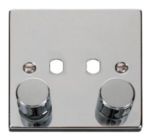 Click Scolmore - Click Deco 2 Gang Single Dimmer Plate & Knobs (VPCH152PL)