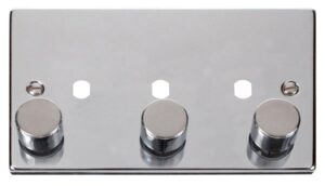 Click Scolmore - Click Deco 3 Gang Double Dimmer Plate & Knobs (VPCH153PL)