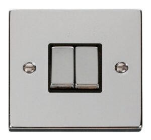Click Scolmore - Click Deco 2 Gang 2 Way Ingot 10Ax Switch Black (VPCH412BK)