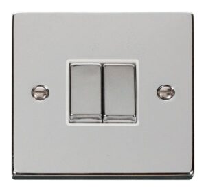 Click Scolmore - Click Deco 2 Gang 2 Way Ingot 10Ax Switch White (VPCH412WH)