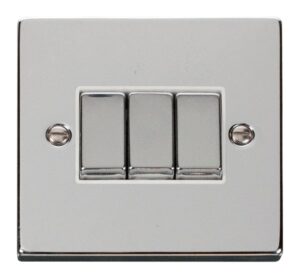 Click Scolmore - Click Deco 3 Gang 2 Way Ingot 10Ax Switch White (VPCH413WH)