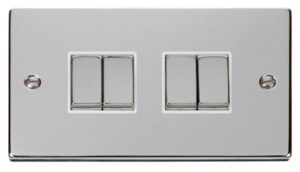 Click Scolmore - Click Deco 4 Gang 2 Way Ingot 10Ax Switch White (VPCH414WH)