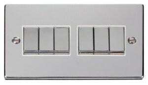 Click Scolmore - Click Deco 6 Gang 2 Way Ingot 10Ax Switch White (VPCH416WH)