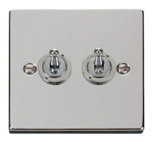 Click Scolmore - Click Deco 2 Gang 2 Way 10Ax Toggle Switch (VPCH422)