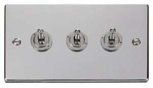 Click Scolmore - Click Deco 3 Gang 2 Way 10Ax Toggle Switch (VPCH423)
