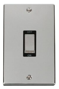 Click Scolmore - Click Deco Ingot 2 Gang 45A Dp Switch Black (VPCH502BK)
