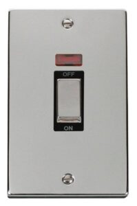 Click Scolmore - Click Deco Ingot 2 Gang 45A Dp Switch With Neon Black (VPCH503BK)