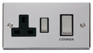 Click Scolmore - Click Deco Ingot 45A Dp Switch 13A Switched Socket Black (VPCH504BK)