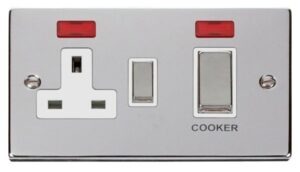 Click Scolmore - Click Deco Ingot 45A Dp Switch 13A Switched Socket & Neons (2) White (VPCH505WH)