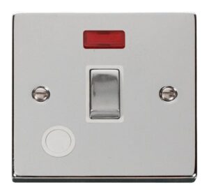 Click Scolmore - Click Deco 20A 1 Gang Dp Ingot Switch With Flex Outlet And Neon White (VPCH523WH)