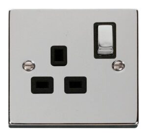 Click Scolmore - Click Deco 1 Gang 13A Dp Ingot Switched Socket Outlet Black (VPCH535BK)