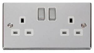 Click Scolmore - Click Deco 2 Gang 13A Dp Ingot Switched Socket Outlet White (VPCH536WH)